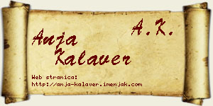 Anja Kalaver vizit kartica